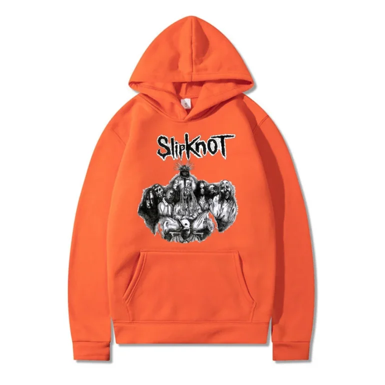 Orange Slipknot Merch Rock Band Hoodie